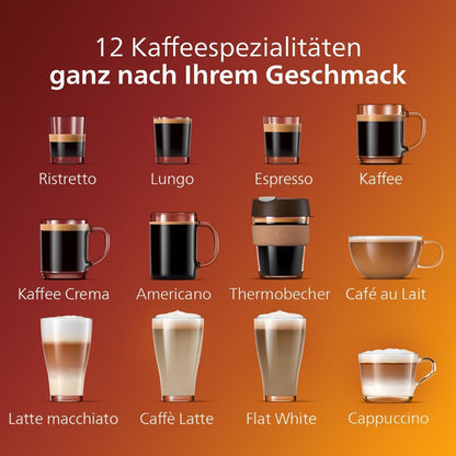 Philips Serie 5400 Kaffeevollautomat (EP5447/90)– LatteGo Milchsystem, 12 Kaffeespezialitäten, Intuitives Display, 4 Benutzerprofile, Chrom